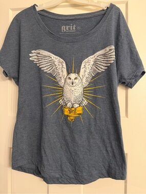 Grit Skateboards Blue Graphic Snowy Owl Tee - XS